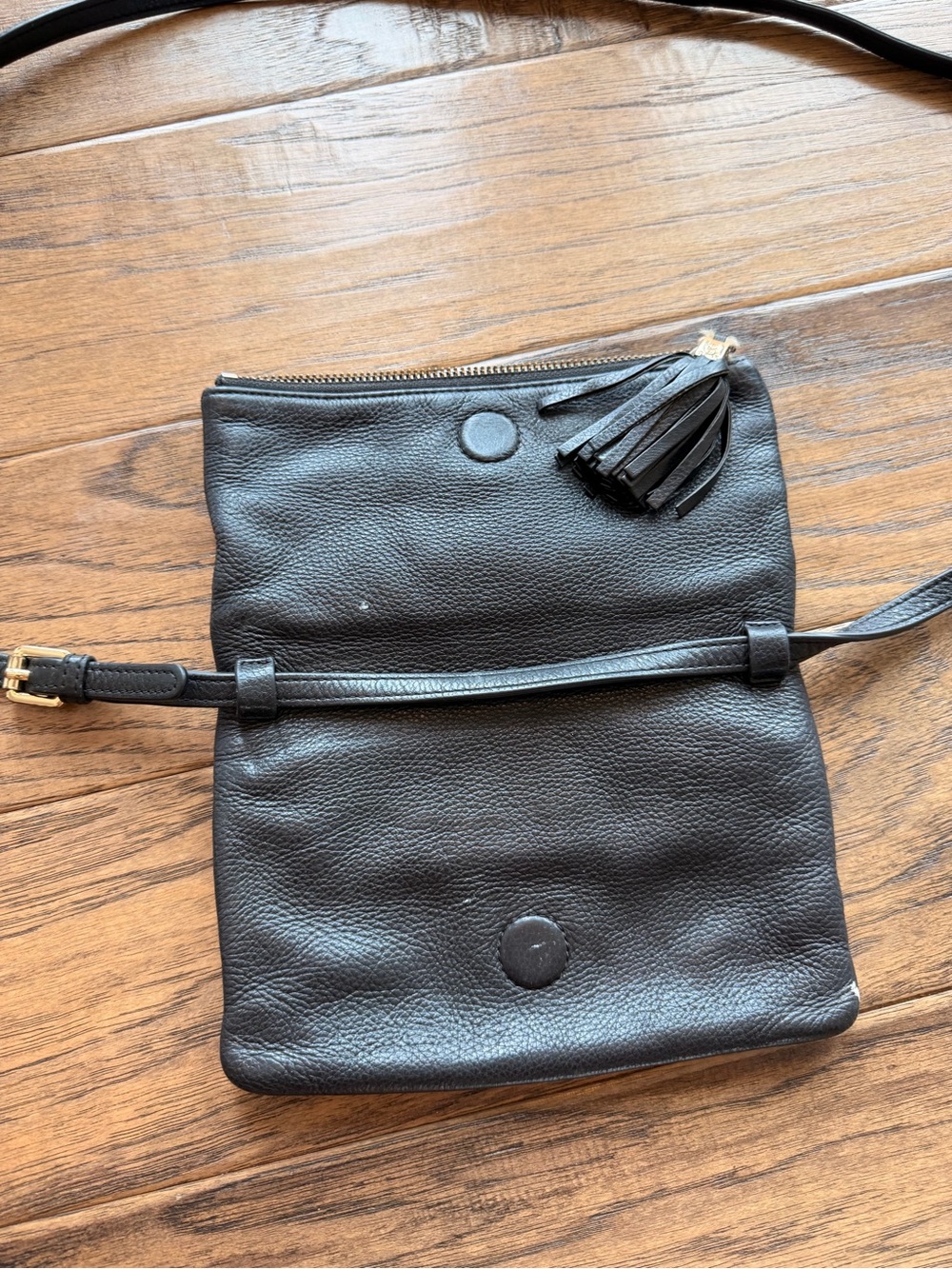 Tory Burch Black Leather Crossbody Bag with Logo - Picture 4 of 9